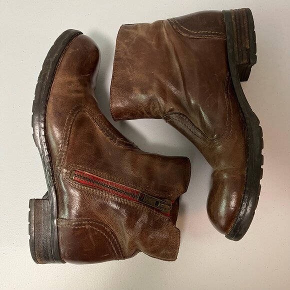 Brown Leather Ankle Boots - Picture 4 of 16